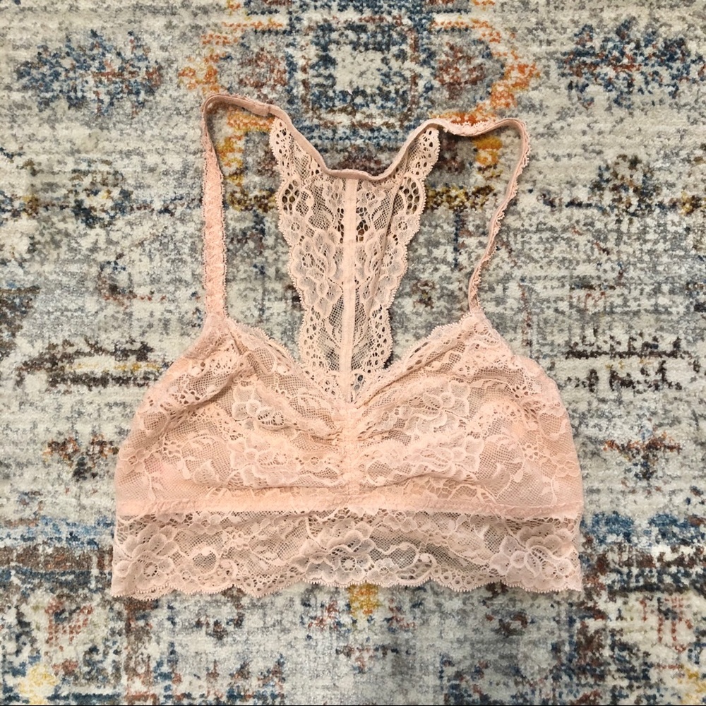 PINK | Peach Lace Bralette Size Small